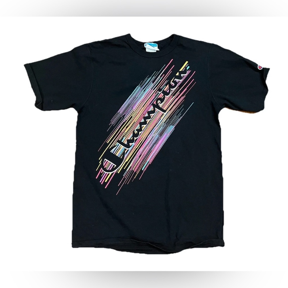 Champion Graphic Tee Shirt Y2K Vintage Aesthetic Streetwear Casual Medium
